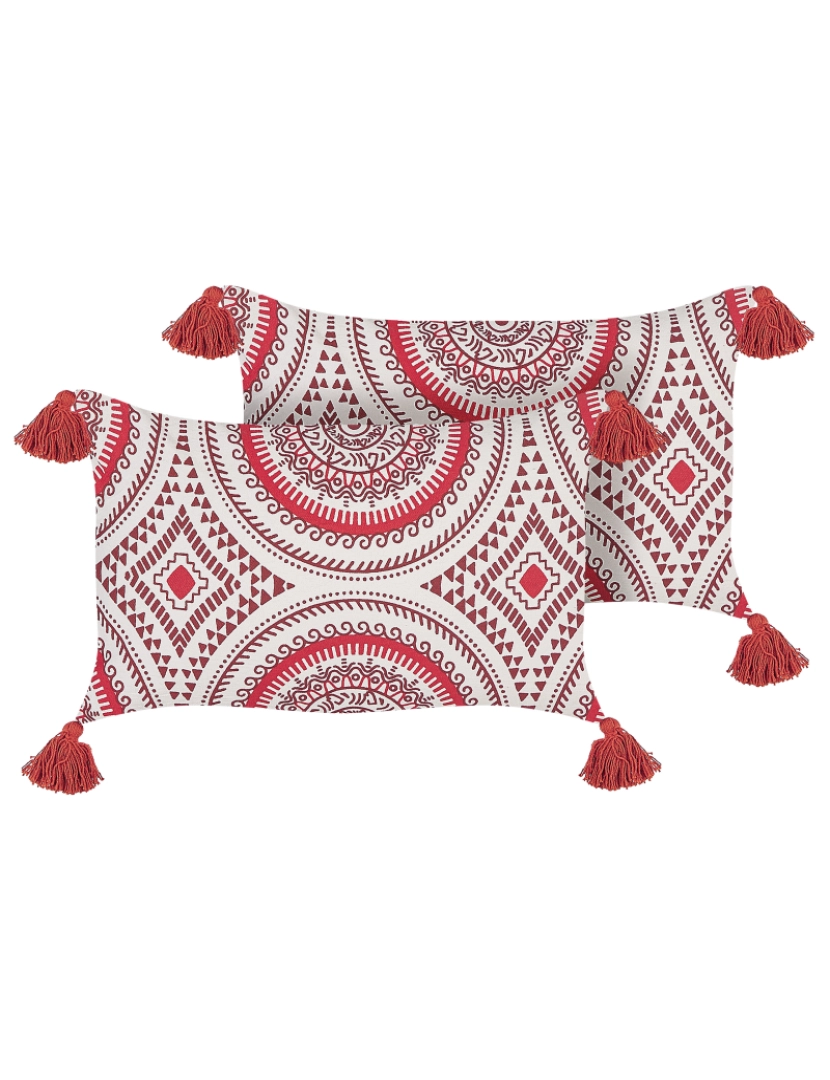 imagem de Conjunto de 2 almofadas Algodão Vermelho ANTHEMIS 30 x 50 cm2