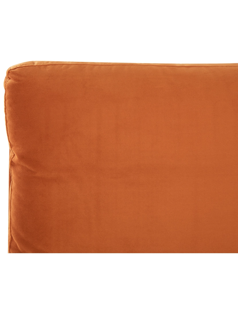 imagem de Cama de casal em veludo laranja 160 x 200 cm MELLE10