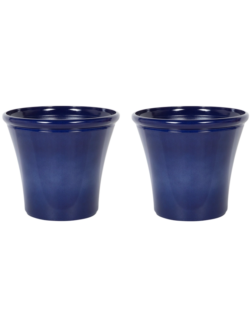 imagem de Conjunto de 2 vasos para plantas em fibra de argila azul marinho 46 x 46 x 40 cm KOKKINO2