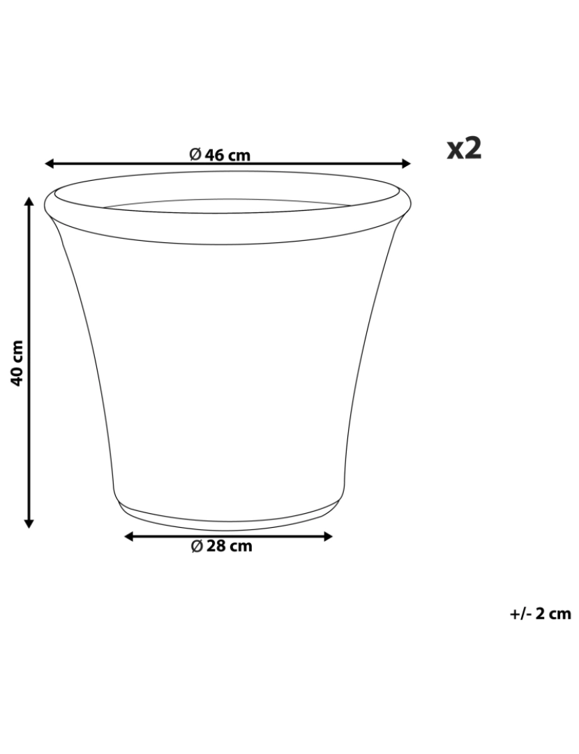 imagem de Conjunto de 2 vasos para plantas em fibra de argila azul marinho 46 x 46 x 40 cm KOKKINO3