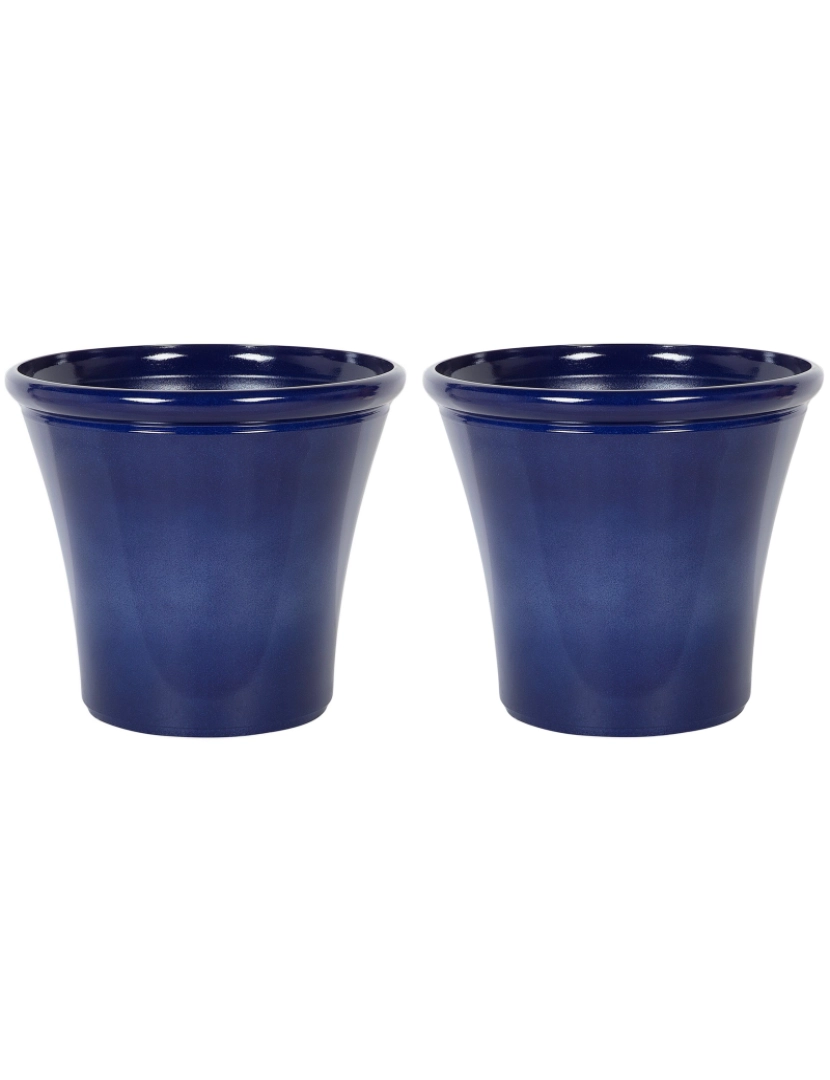 imagem de Conjunto de 2 vasos para plantas em fibra de argila azul marinho 50 x 50 x 44 cm KOKKINO2