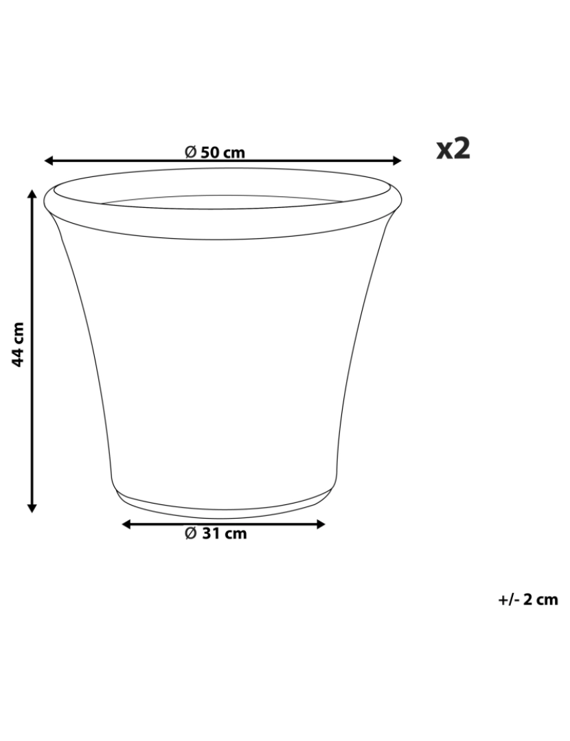 imagem de Conjunto de 2 vasos para plantas em fibra de argila azul marinho 50 x 50 x 44 cm KOKKINO3