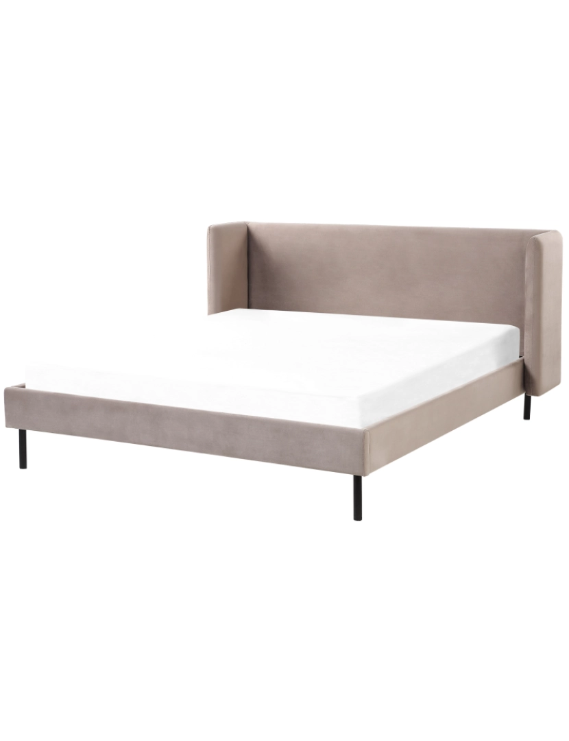 imagem de Cama de casal em veludo taupe 160 x 200 cm ARETTE2