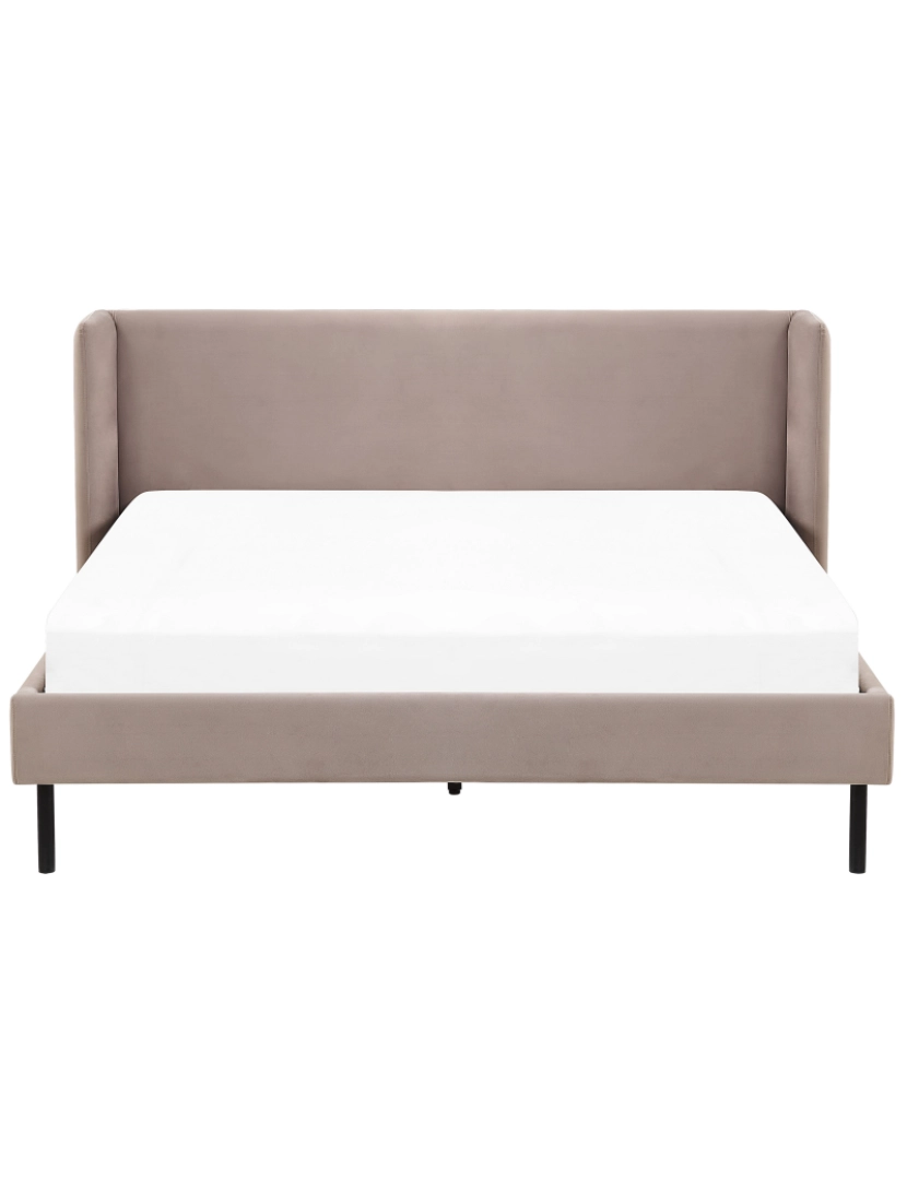 imagem de Cama de casal em veludo taupe 160 x 200 cm ARETTE4