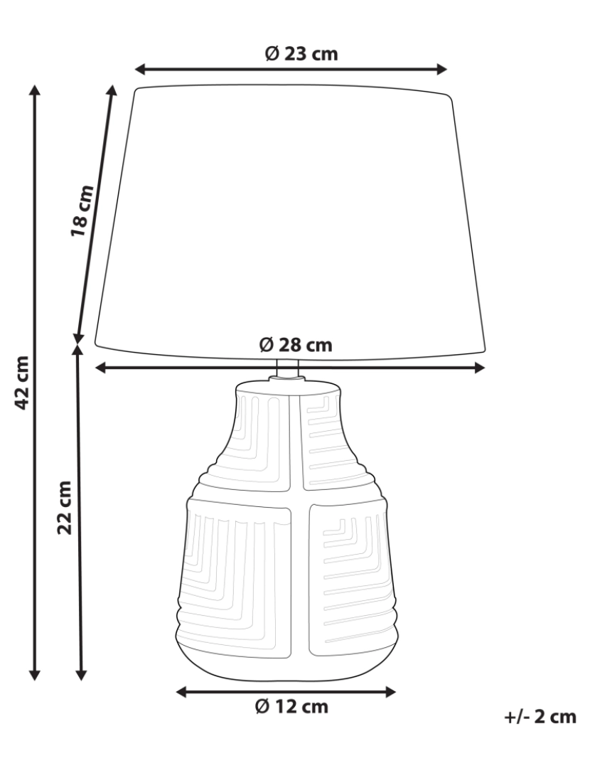 imagem de Candeeiro de mesa em cerâmica creme OZAMA2