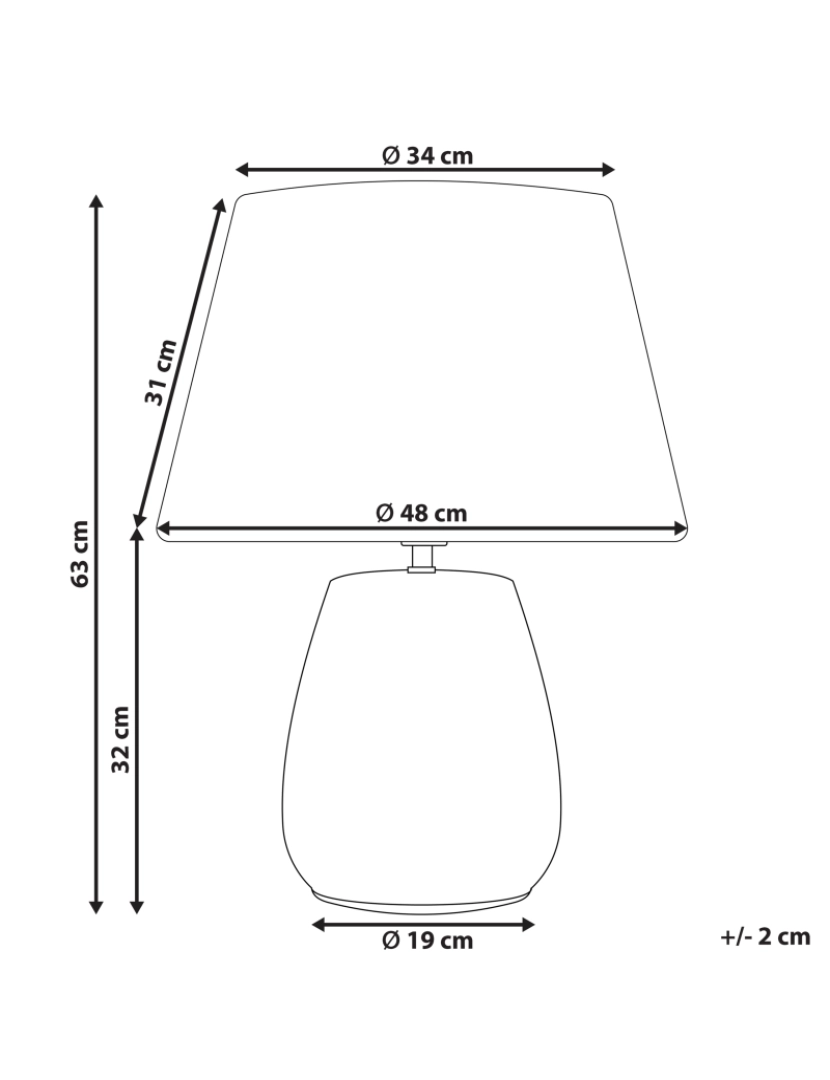 imagem de Candeeiro de mesa em cerâmica cinzenta e creme CIDRA3