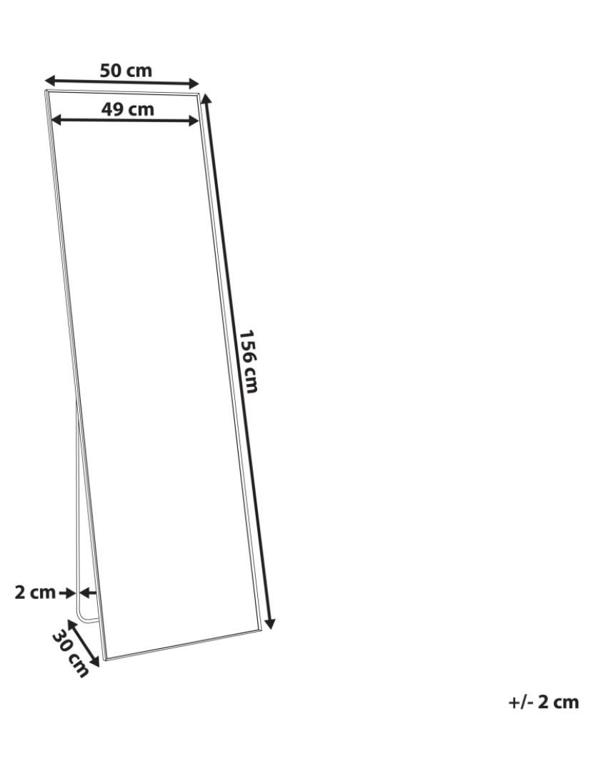 imagem de Espelho de pé em metal prateado 50 x 156 cm BEAUVAIS3