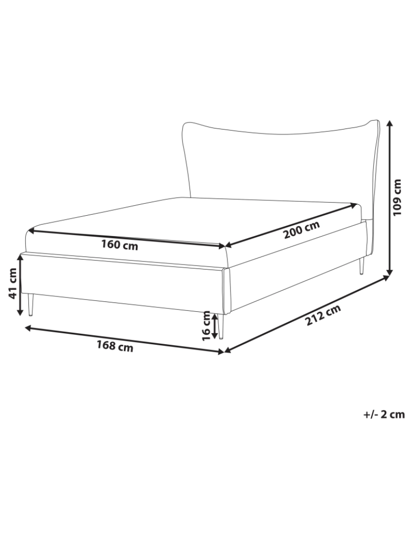 imagem de Cama de casal em veludo cinzento claro 160 x 200 cm CHALEIX3