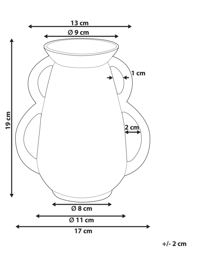 imagem de Porcelana Jarro de flores 19 cm Branco KOROPI3