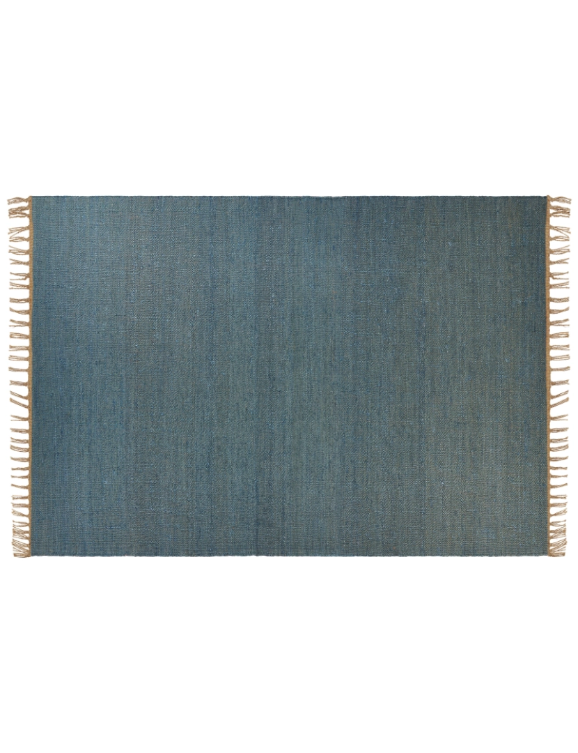 imagem de Tapete de juta azul turquesa e castanho 160 x 230 cm LUNIA2