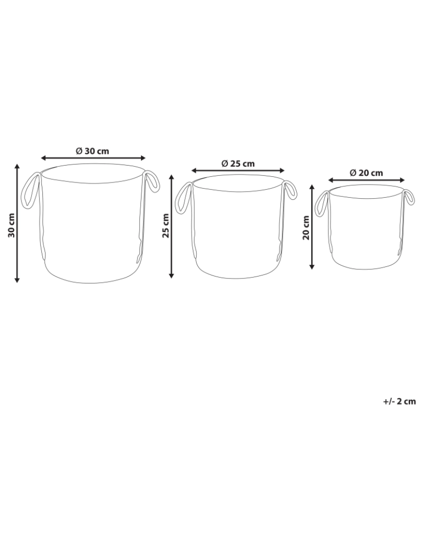 imagem de Conjunto de 3 cestos em juta cor natural WADH2