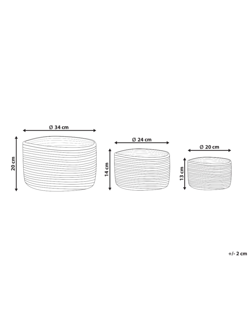 imagem de Conjunto de 3 cestos em juta natural e creme KAHU3