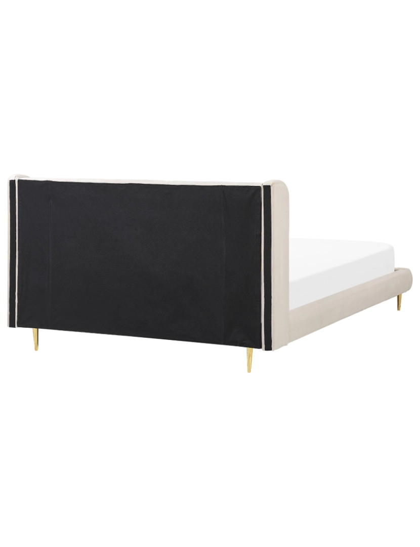 imagem de Cama de casal em veludo creme 180 x 200 cm FORBACH6