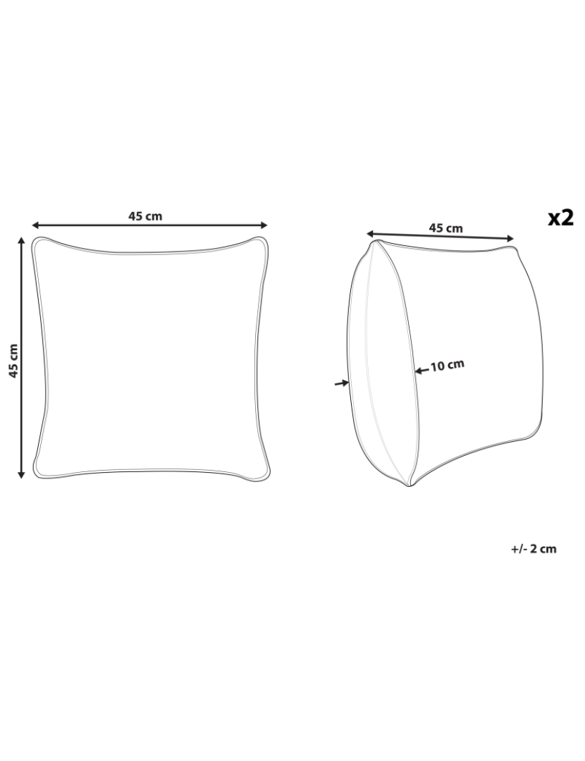 imagem de Conjunto de 2 almofadas Verde GOPI 45 x 45 cm3
