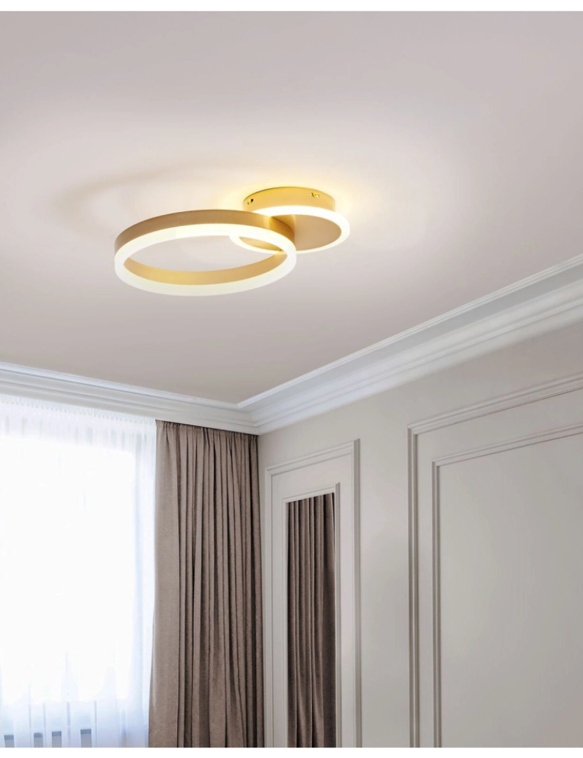 Beliani - Candeeiro de teto LED em metal dourado GLYDE