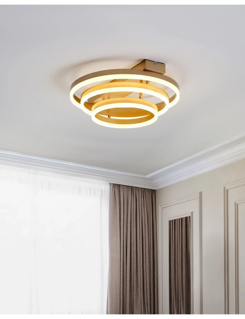 Beliani - Candeeiro de teto LED em metal dourado NORE