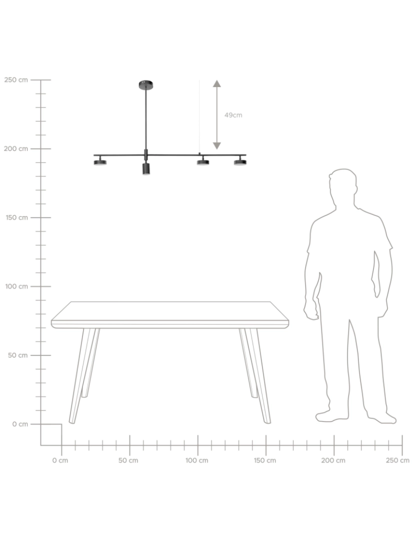 imagem de Candeeiro de teto com 4 focos LED em metal preto FOYLE9