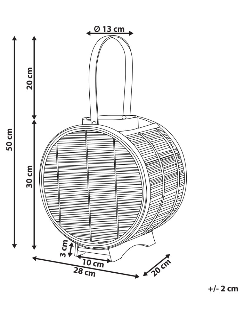 imagem de Lanterna de rattan cor natural 30 cm BISTAL2