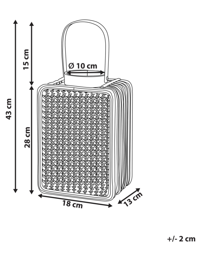 imagem de Lanterna de rattan cor natural 28 cm BANTUL2