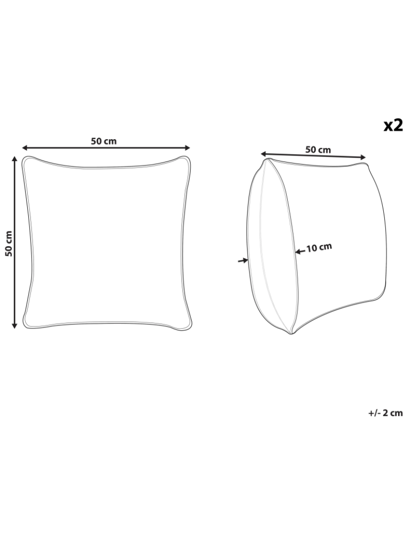 imagem de Conjunto de 2 almofadas Bordado Branco BAHRAICH 50 x 50 cm3