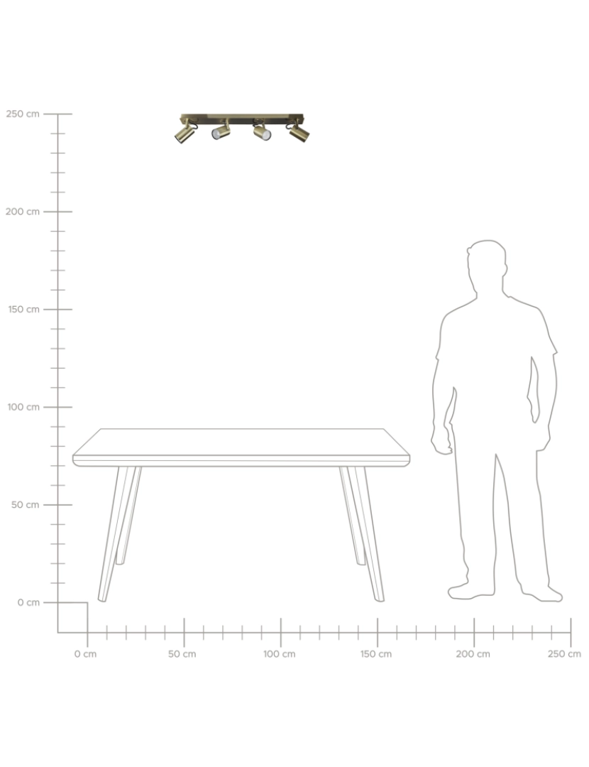 imagem de Candeeiro de teto em metal cor de bronze para 4 lâmpadas KLIP8