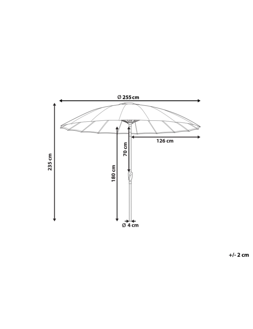 imagem de Guarda-sol de jardim creme claro ⌀ 255 cm BAIA3