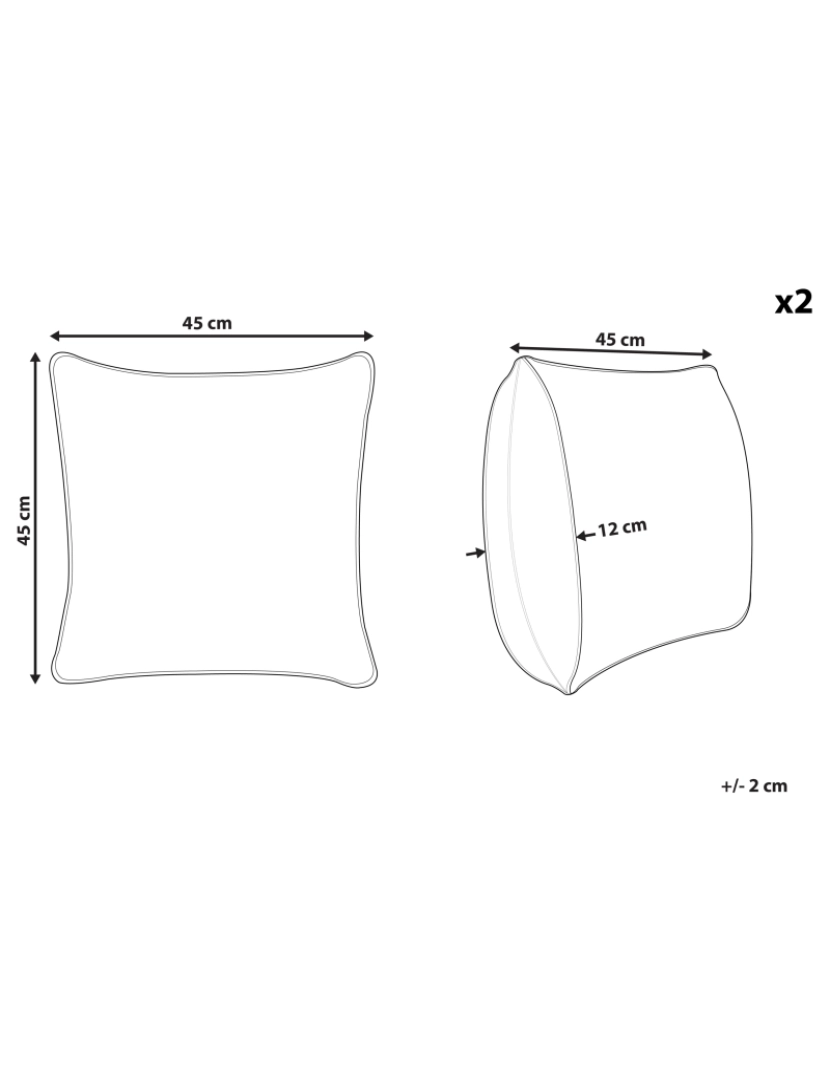 imagem de Conjunto de 2 almofadas Veludo Preto MEDVES 45 x 45 cm3