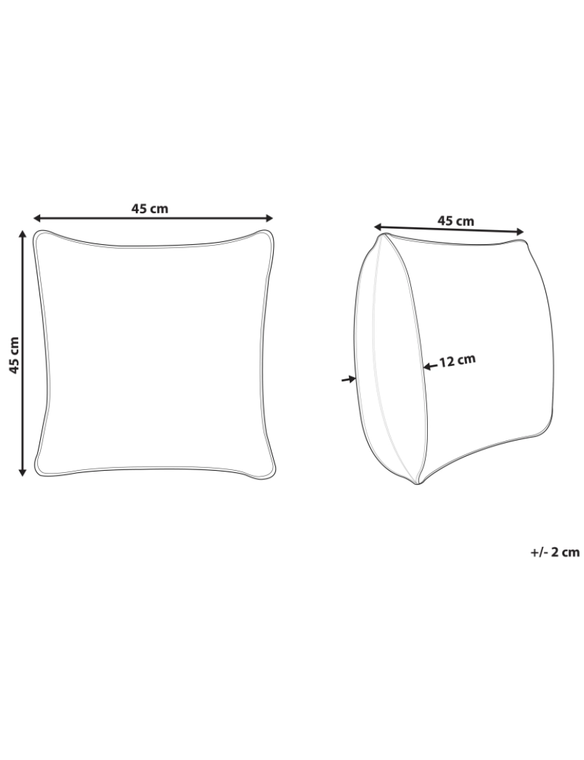 imagem de Almofada decorativa Veludo Creme SEBES 45 x 45 cm2