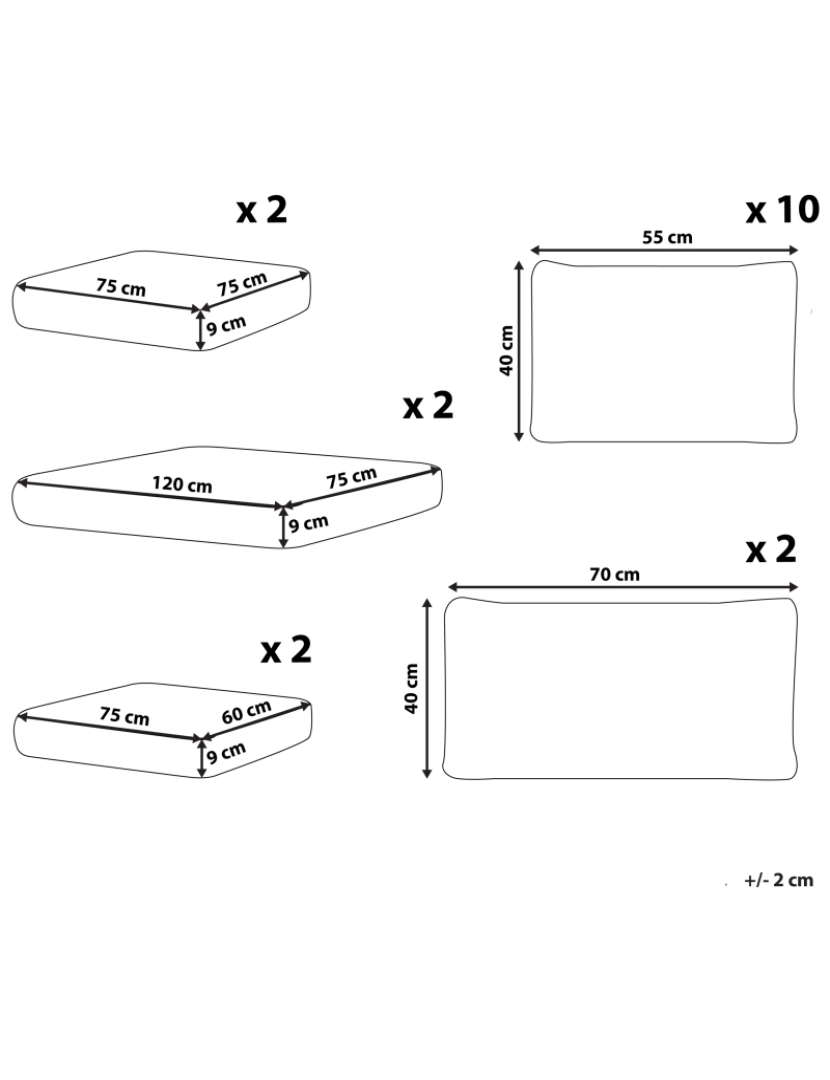 imagem de Conjunto capas de almofada para exterior cinzentas MAESTRO II2