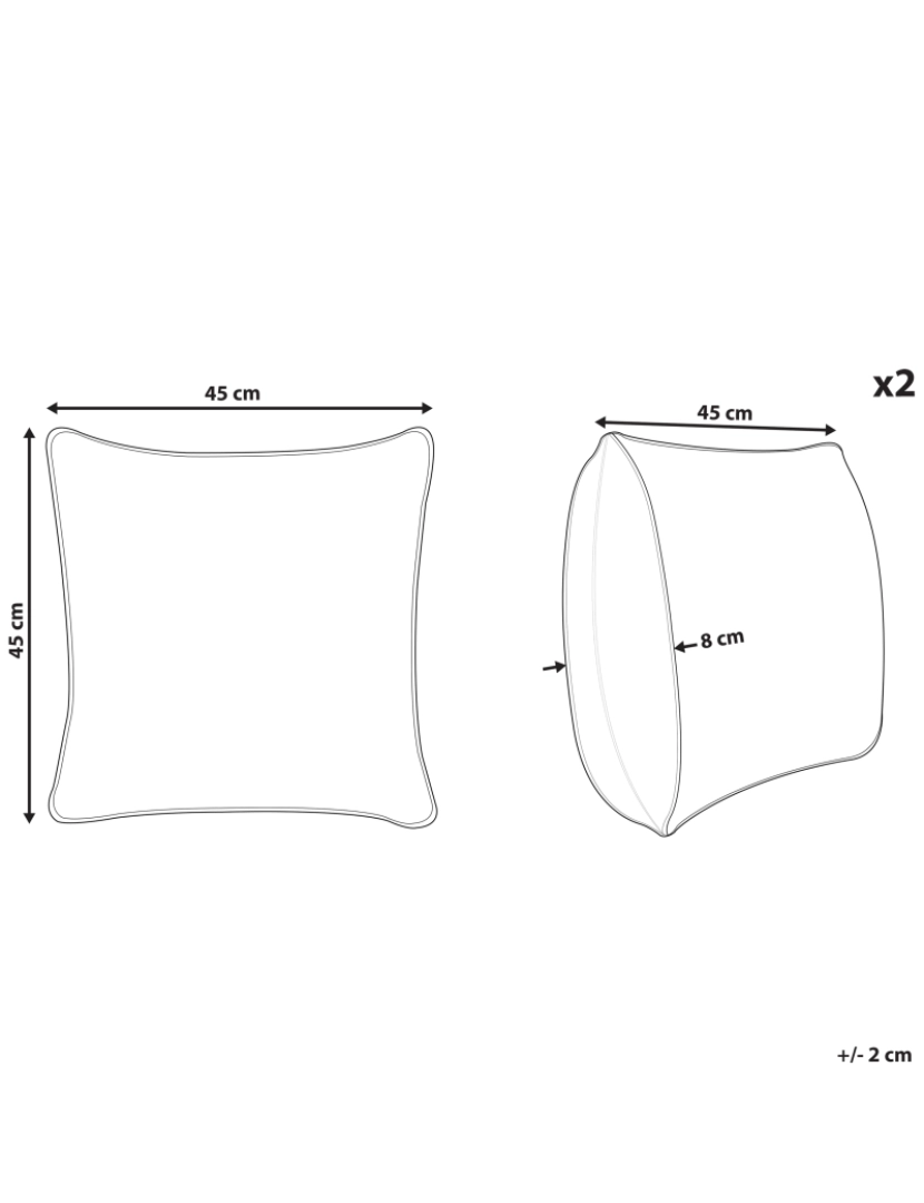 imagem de Conjunto de 2 almofadas Veludo Laranja SUNFLOWER 45 x 45 cm3