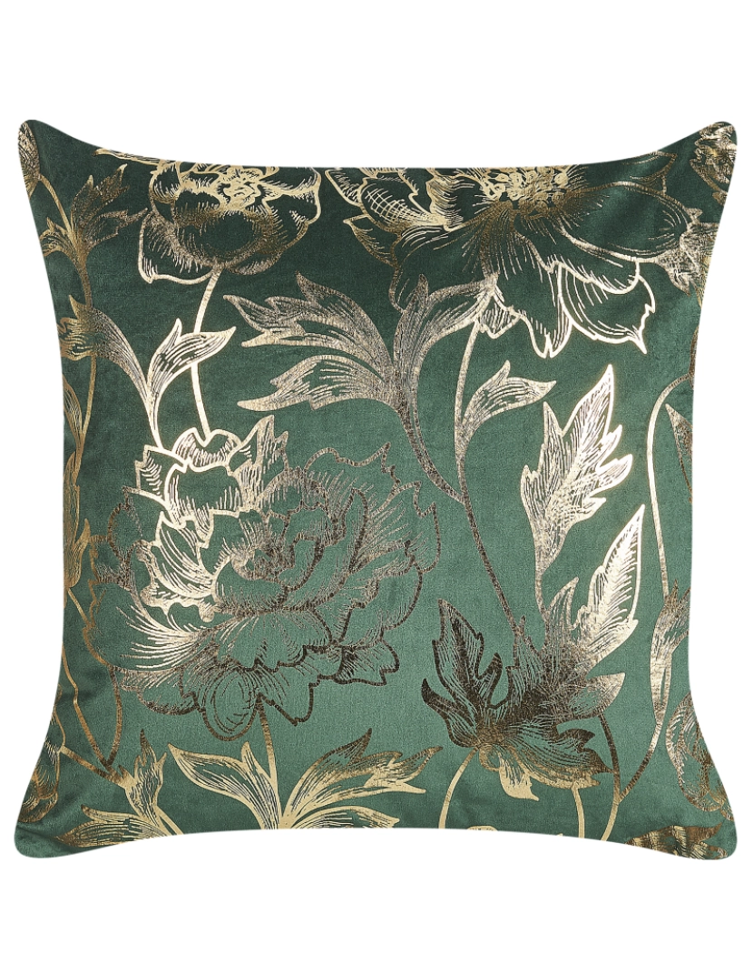 imagem de Conjunto de 2 almofadas Veludo Verde esmeralda DAFFODIL 45 x 45 cm4