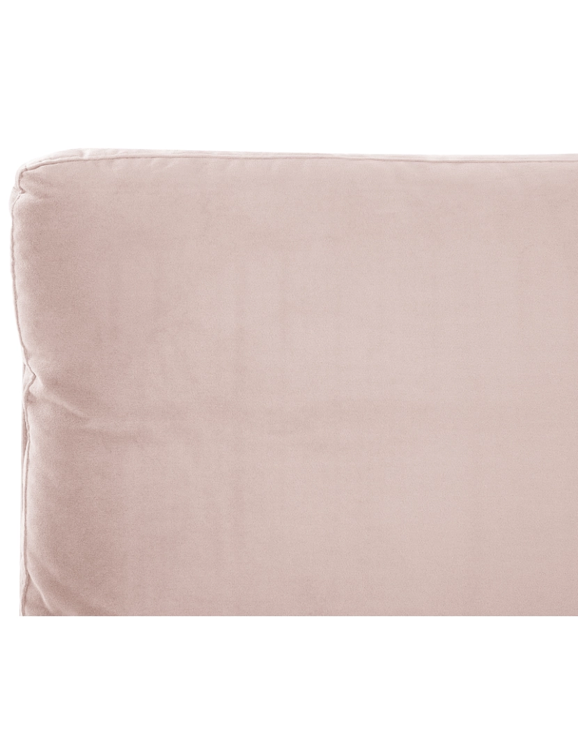 imagem de Cama de casal em veludo rosa 160 x 200 cm MELLE10