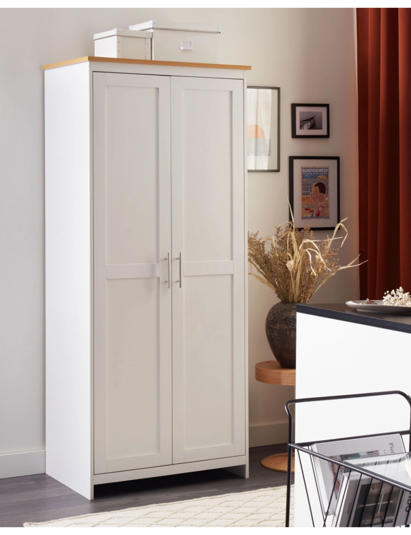 Beliani - Roupeiro com 2 portas branco 180 cm SELLIN