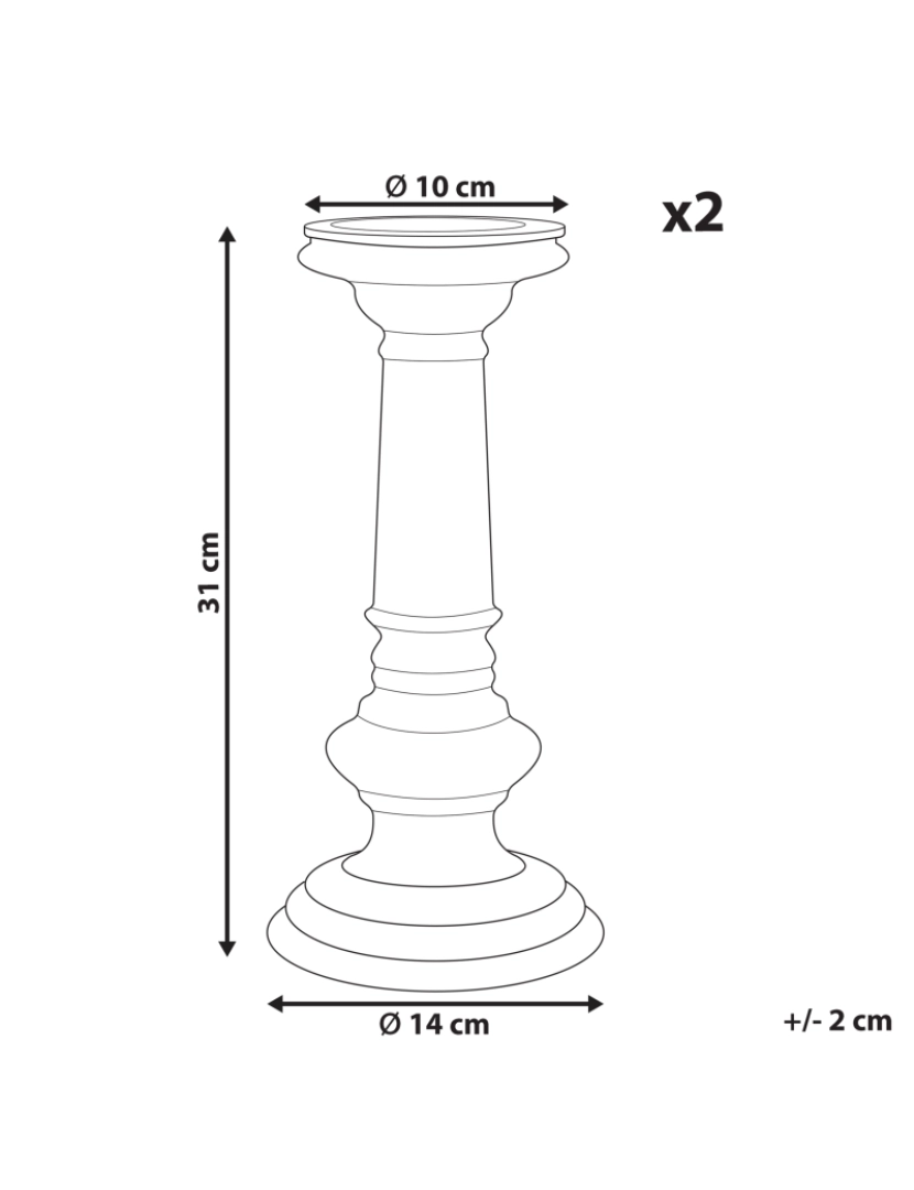 Beliani - Conjunto de 2 castiçais em vidro dourado 31 cm IMARTI