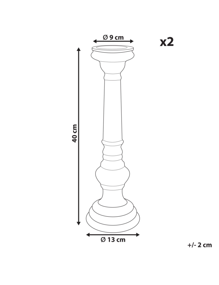 Beliani - Conjunto de 2 castiçais em vidro dourado 40 cm IMARTI