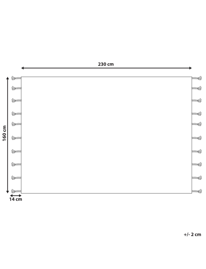 Beliani - Tapete de algodão branco e vermelho 160 x 230 cm KENITRA