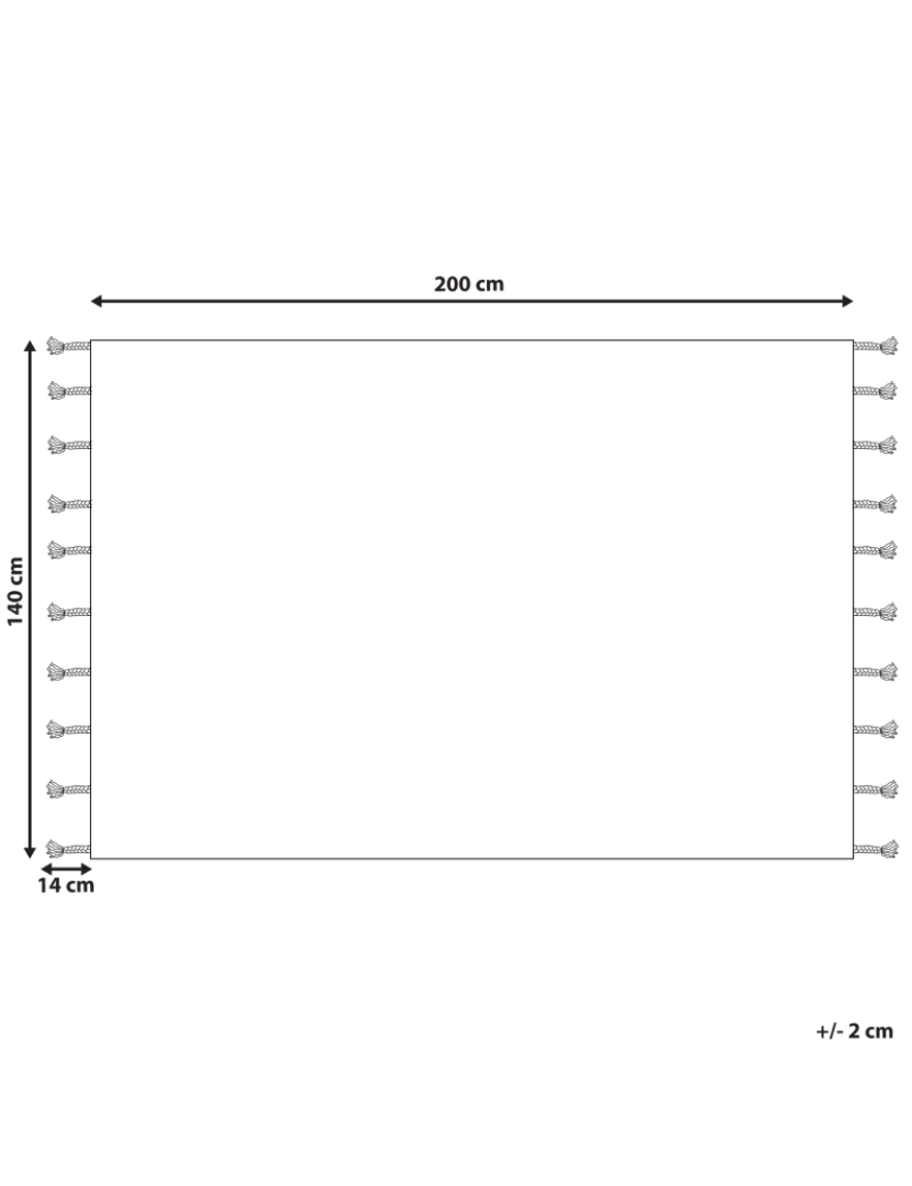 Beliani - Tapete em algodão preto e branco 140 x 200 cm AGADIR