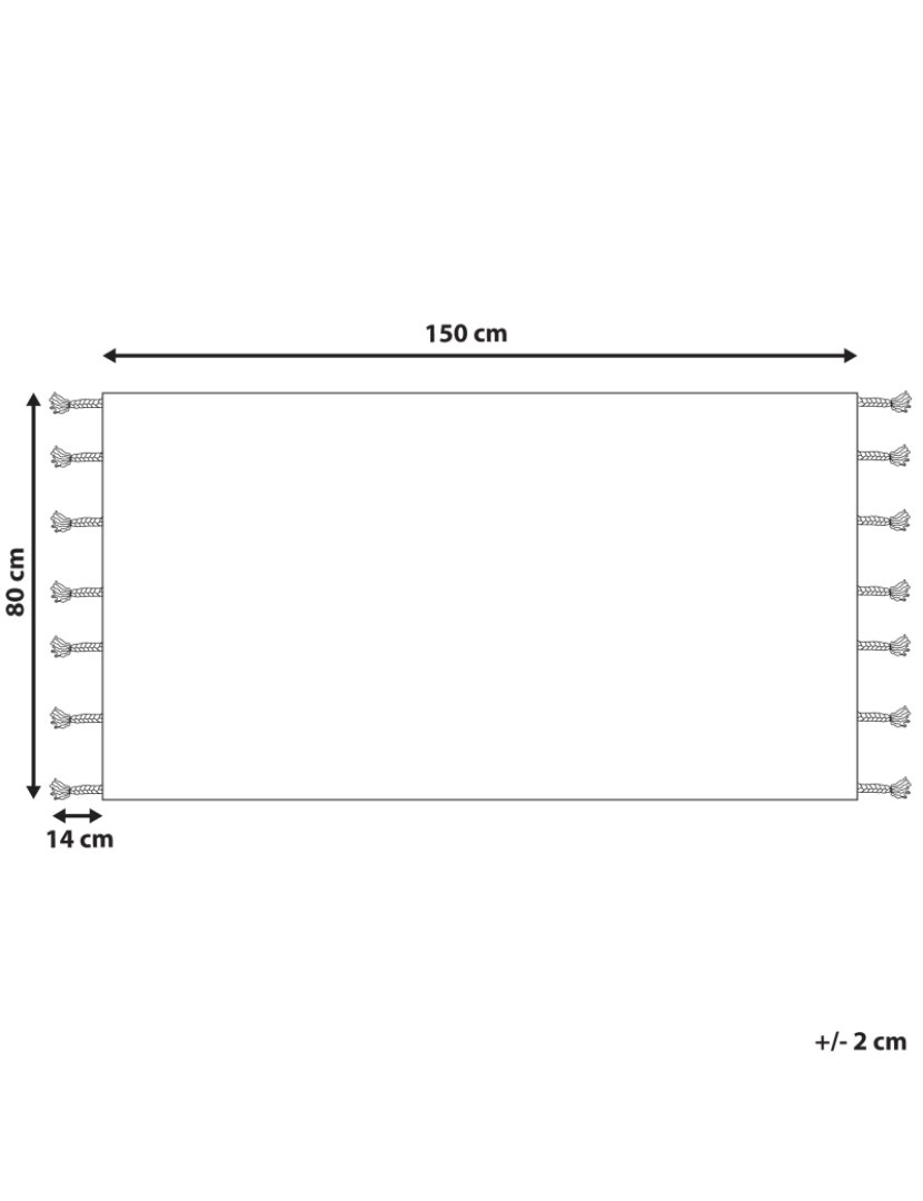 Beliani - Tapete de algodão branco e vermelho 80 x 150 cm KENITRA