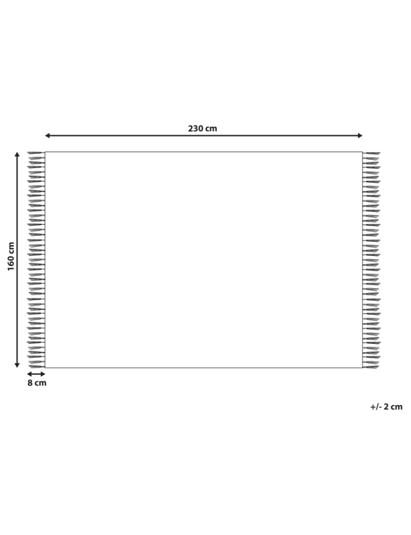 Beliani - Tapete em algodão cinzento e branco 160 x 230 cm KHENIFRA