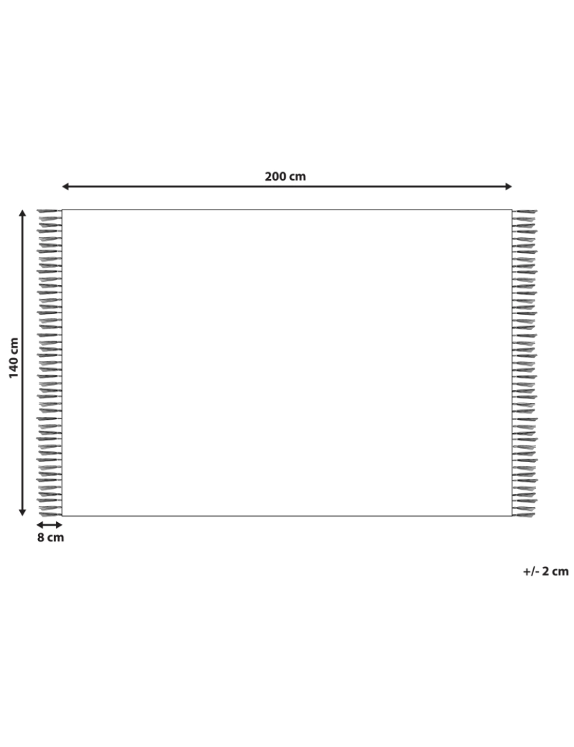 Beliani - Tapete em algodão cinzento e branco 140 x 200 cm KHENIFRA