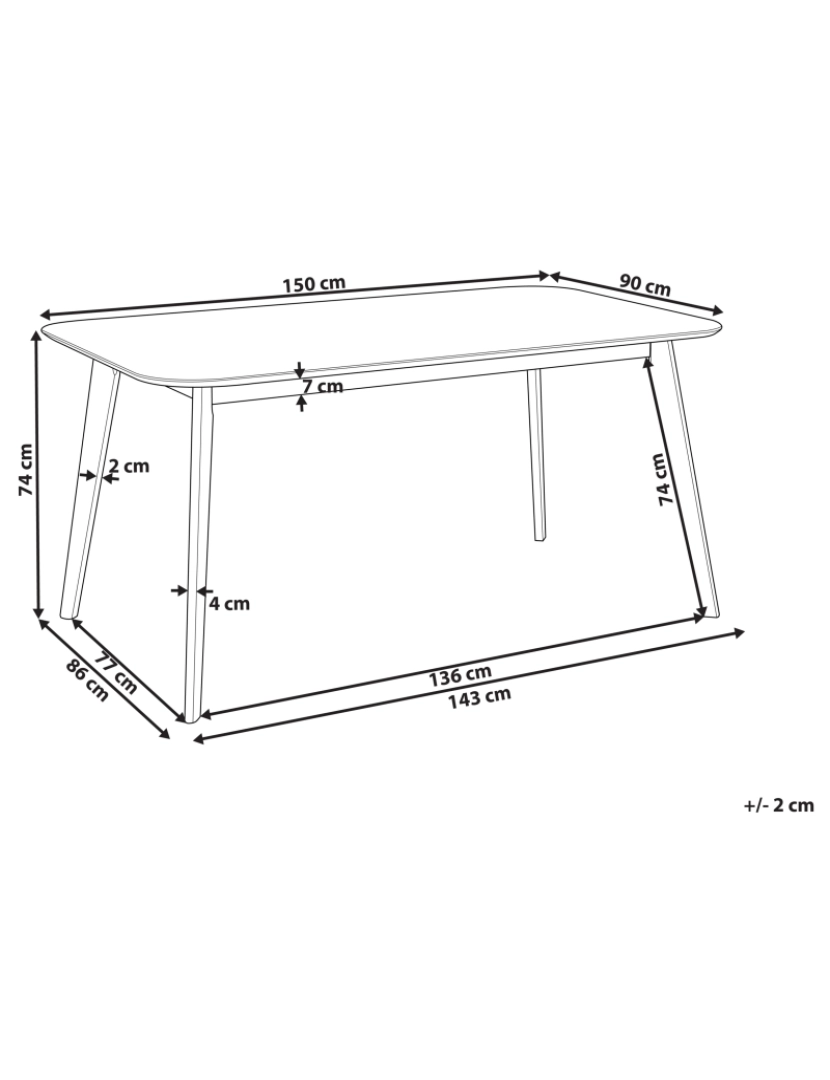 Beliani - Mesa de jantar 150 x 90 cm madeira escura EPHRATA