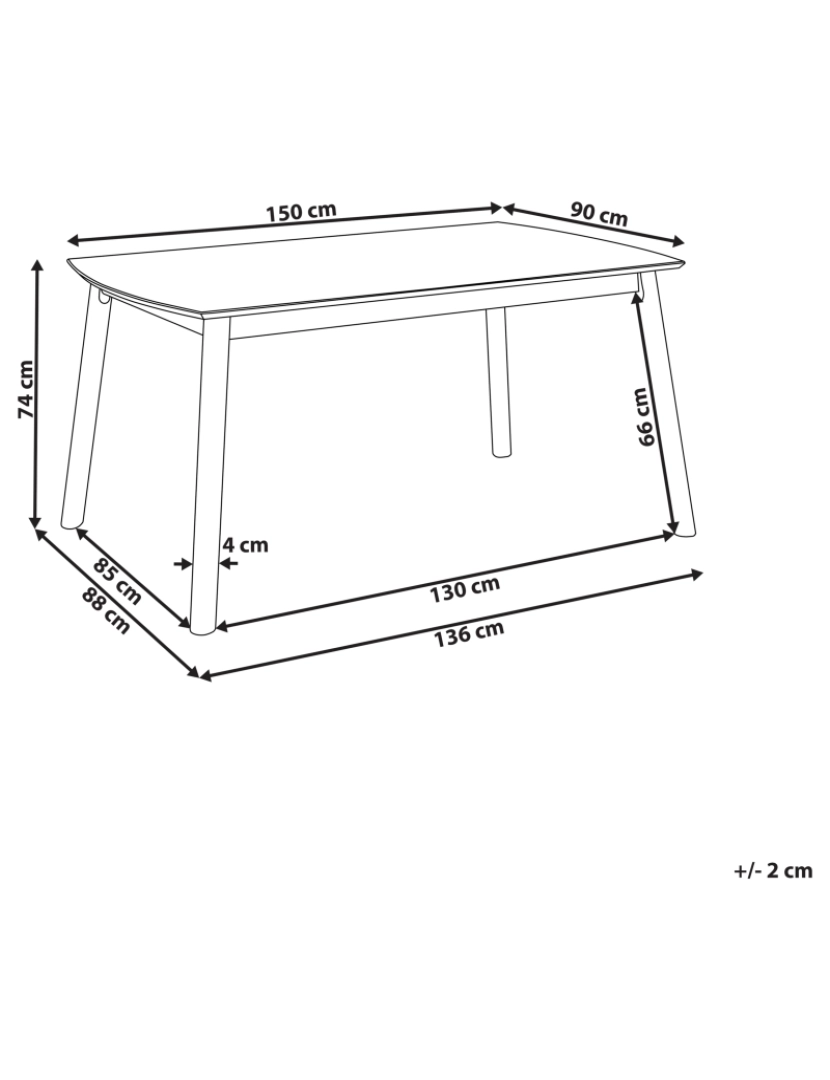 Beliani - Mesa de jantar 150 x 90 cm madeira escura ELBA