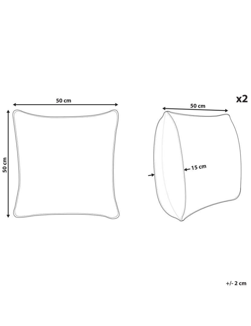 Beliani - Conjunto de 2 almofadas Algodão Cobre SOUK 50 x 50 cm