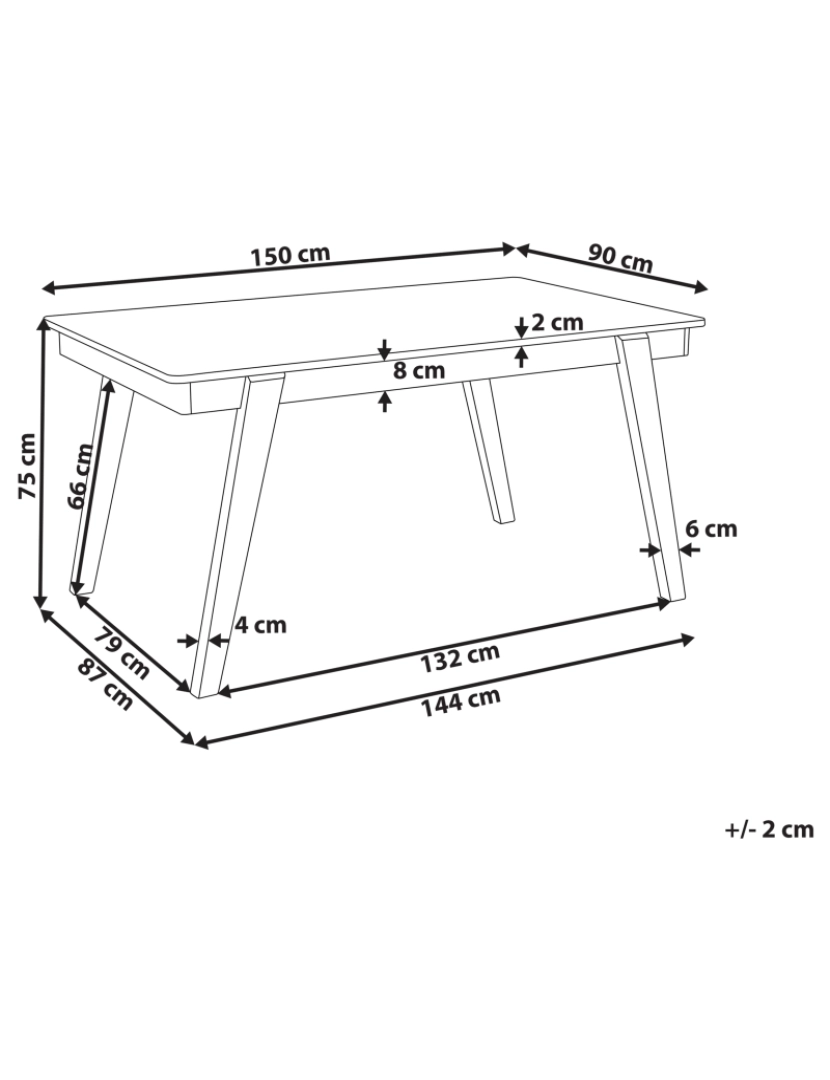 Beliani - Mesa de jantar em madeira clara 150 x 90 cm PHOLA