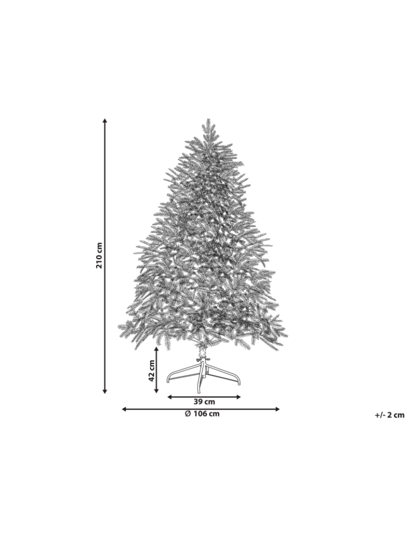 Beliani - Árvore de natal com iluminação 210 cm verde FIDDLE