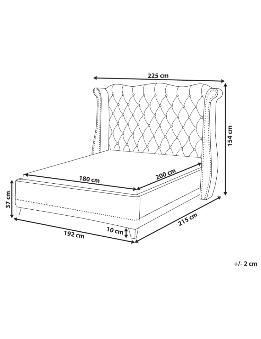 imagem de Cama de casal em veludo taupe 180 x 200 cm AYETTE1