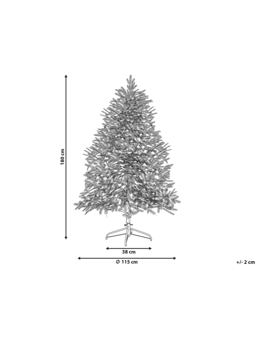 Beliani - Árvore de natal com efeito de neve 180 cm branca BRISCO