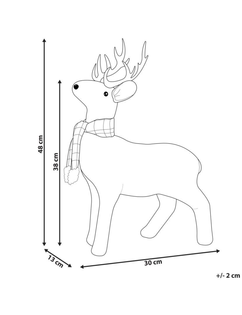 Beliani - Figura decorativa rena 48 cm branco MUSTOLA