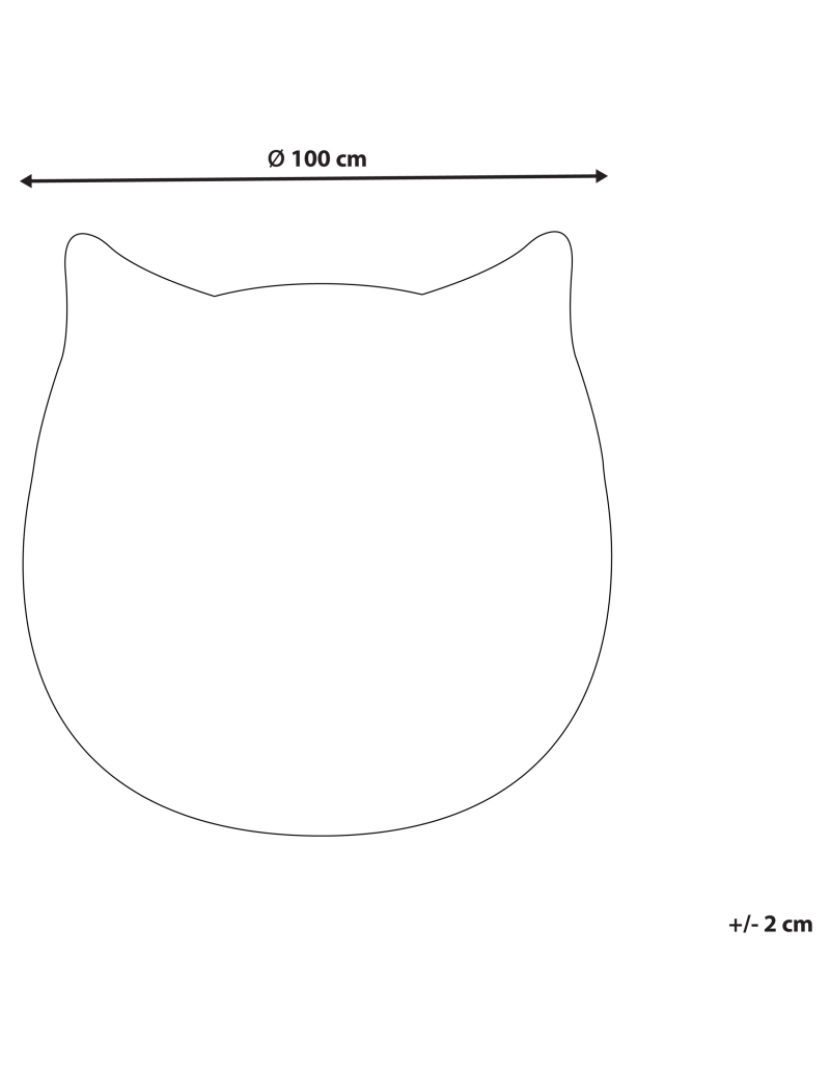 Beliani - Tapete infantil com desenho de gato branco ⌀ 100 cm KITTY