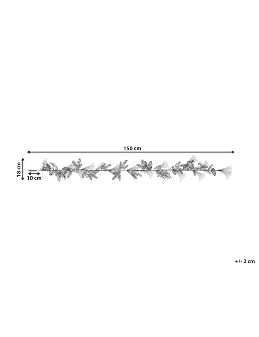 Beliani - Guirlanda de Natal verde e branca 150 cm SORIA